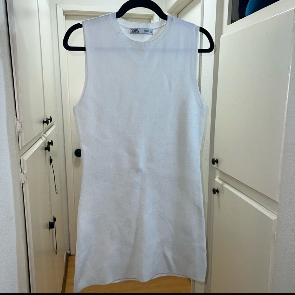 Zara Ivory Sleeveless Dress